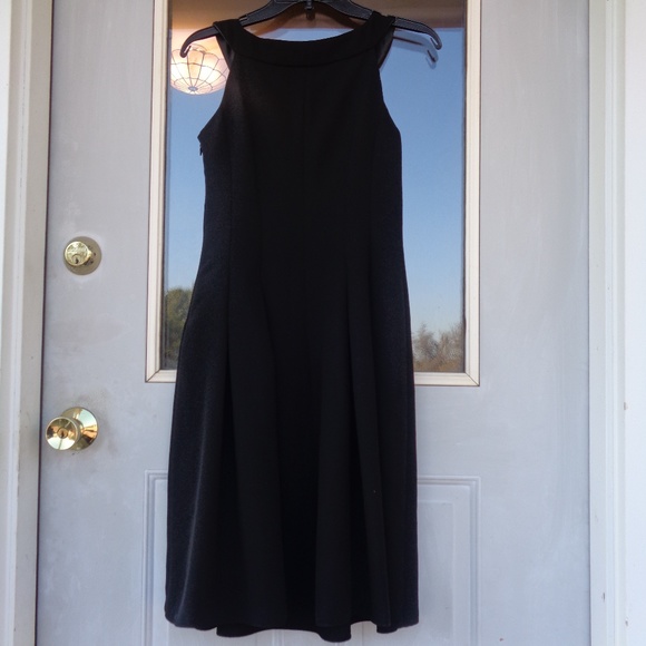 Evan Picone embellished neckline classic black dress 2 P - Picture 8 of 10